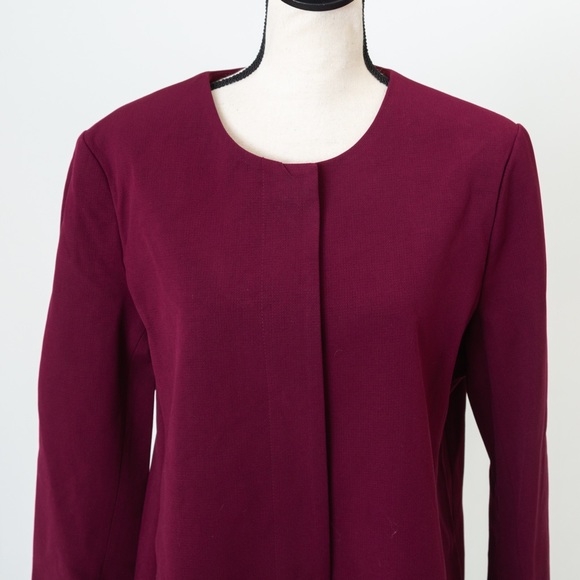 Faux fur collarless longer length jacket coat Iman XL - Picture 8 of 16